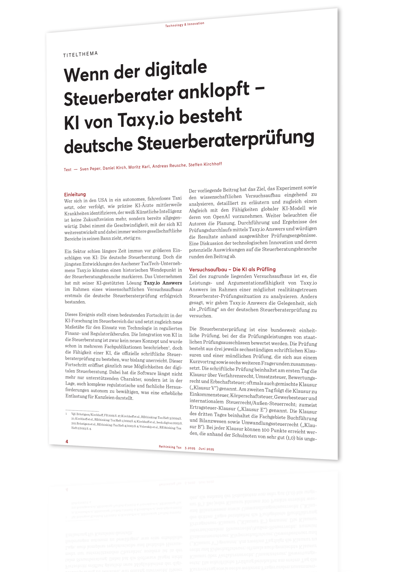 REthinking Tax Leitartikel StB Prüfung